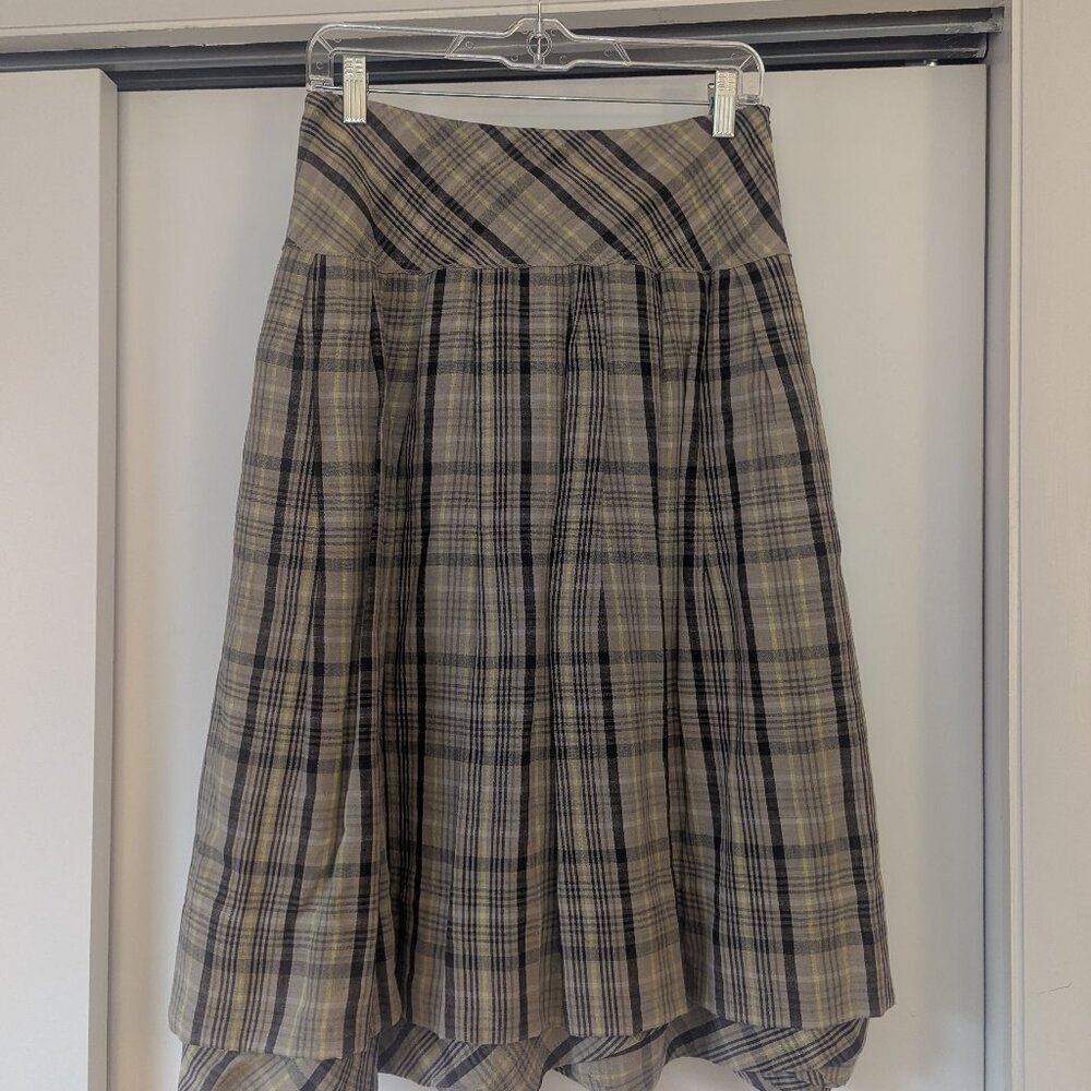 Plaid Linen Skirt by Lilith